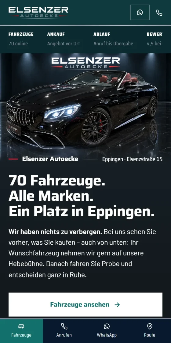 Dieselbe Seite auf dem iPhone